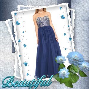 💲Sale💲Two-Tone Jeweled Empire Waist Lace-Up Gown